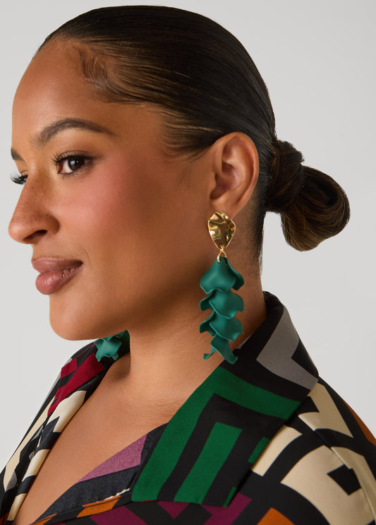 Hammered Matte Petal Earrings