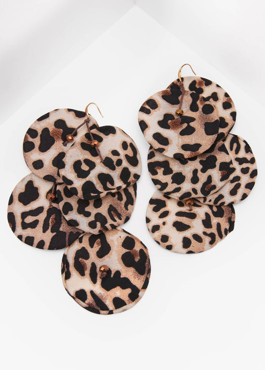 Animal Print Petal Earrings