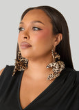 Animal Print Flower Earrings