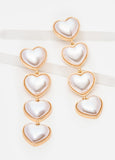 Faux Pearl Heart Earrings