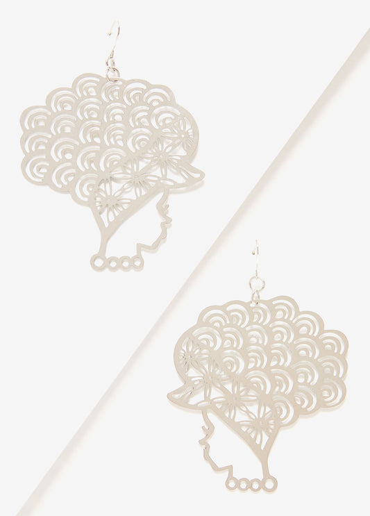 Cutout Profile Drop Earrings
