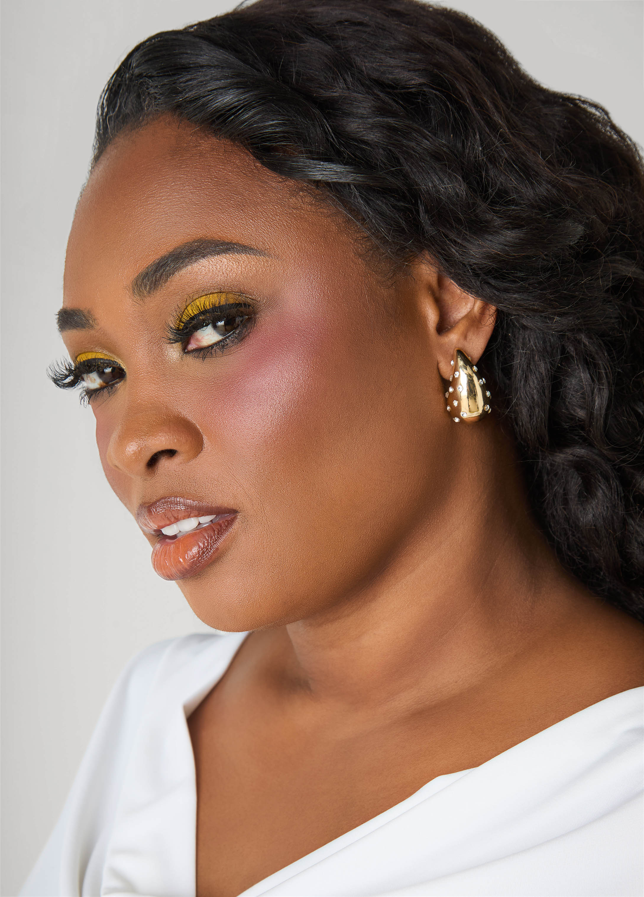 Crystal Gold Teardrop Earrings