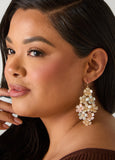 Pearlized Flower Dangle Earrings