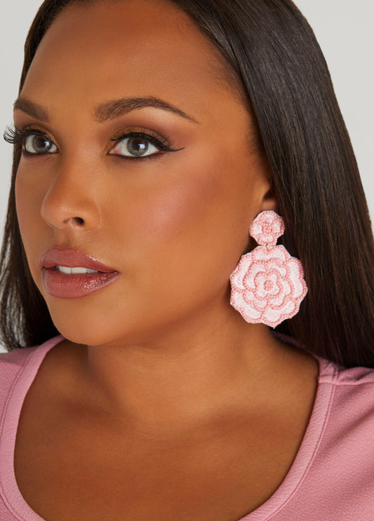 Beaded Flower Earrings