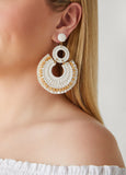 Plus Size Beaded Raffia Earrings