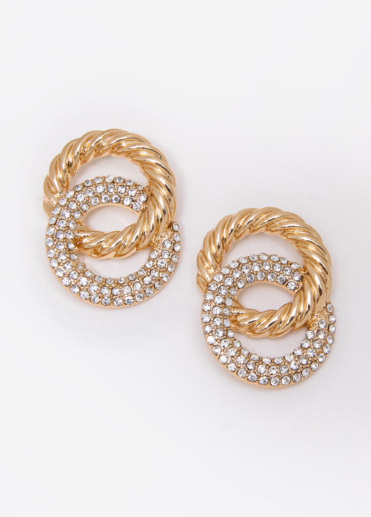 Rope And Crystal Ring Earrings
