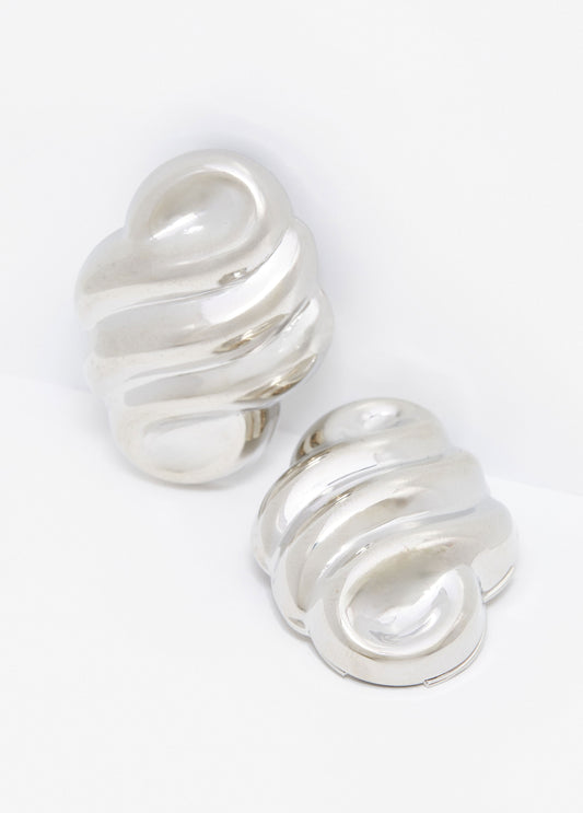 Swirl Silver Tone Earrings