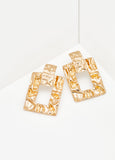 Hammered Gold Tone Earrings