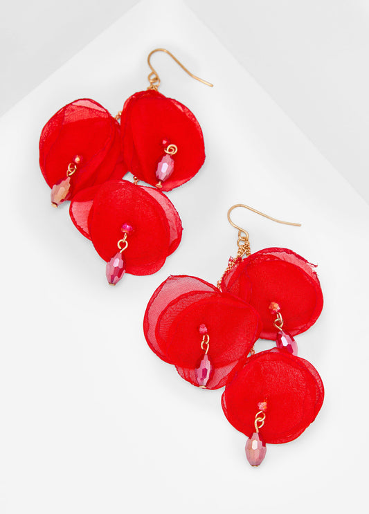 Flower Bead Embellished Earrings