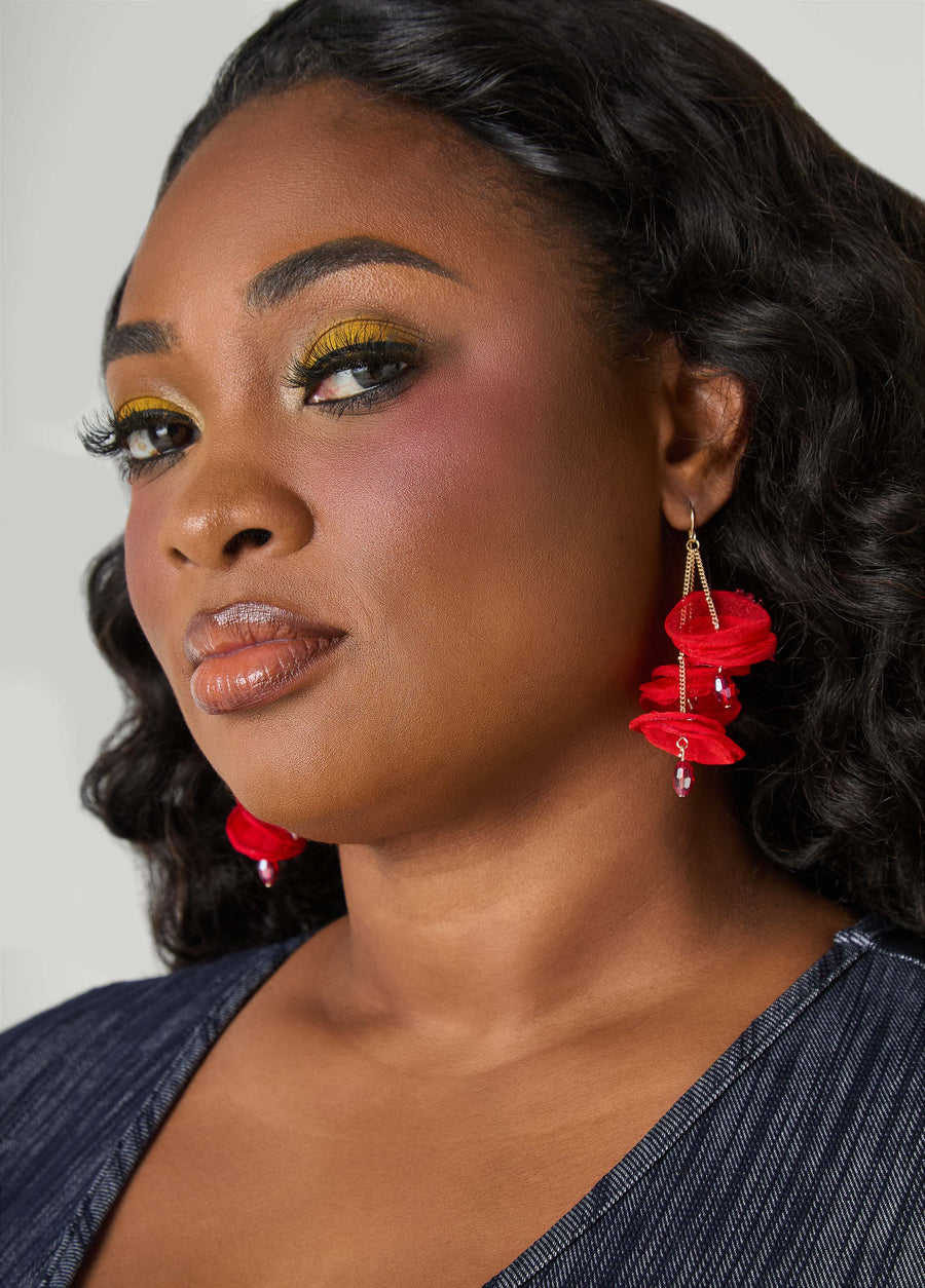 Flower Bead Embellished Earrings