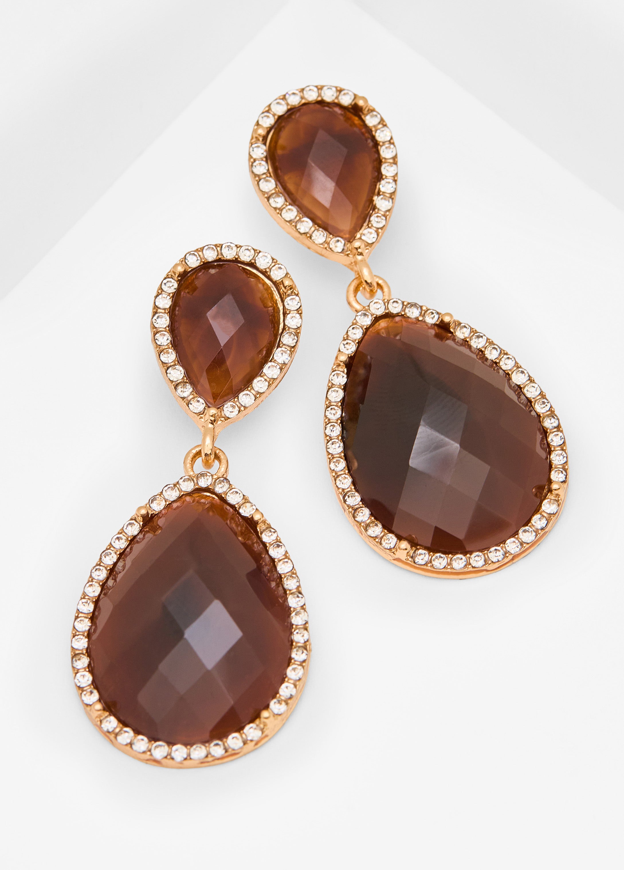 Tiered Teardrop Crystal Earrings