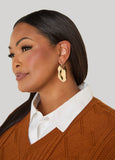 Hammered Gold Tone Stud Earrings
