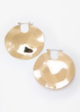 Hammered Gold Tone Stud Earrings