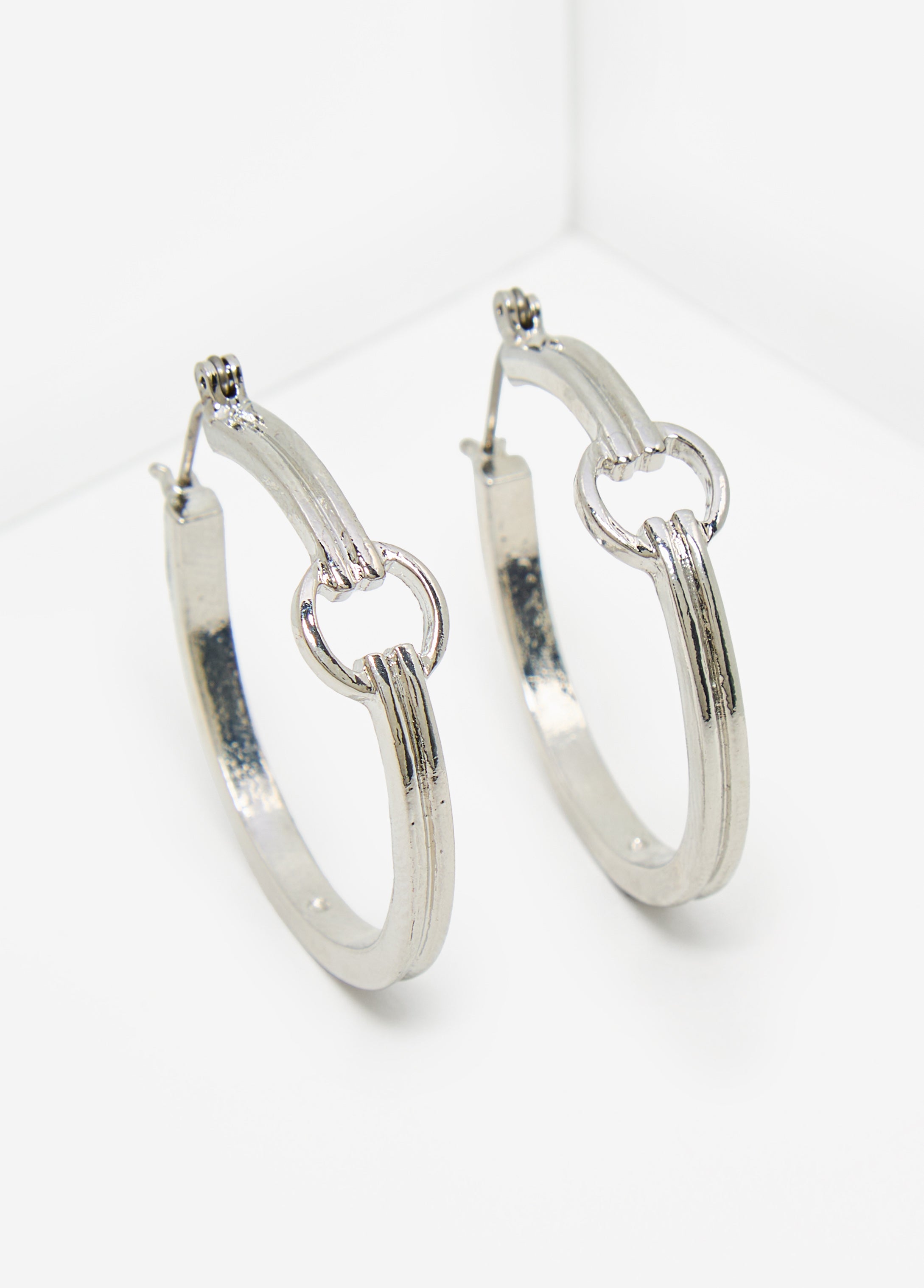 Silver Tone Hoop Earrings
