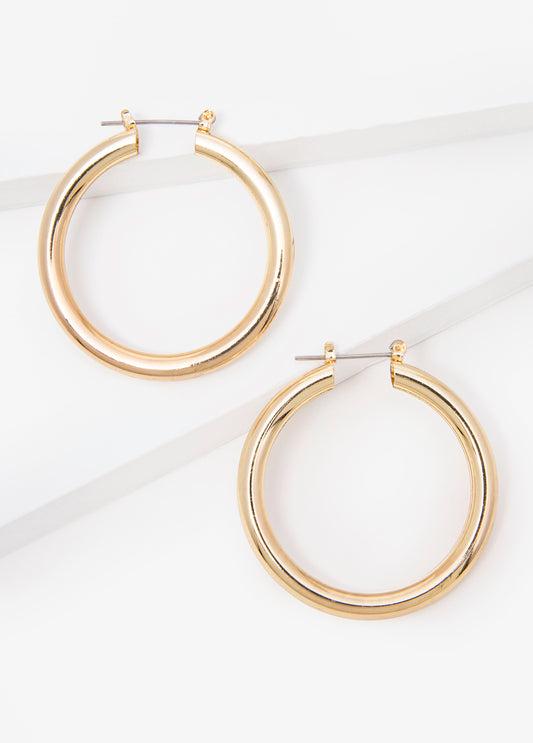 Gold Tone Hoop Earrings