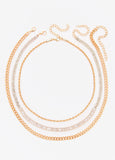 Set Of Three Gold Tone Necklaces