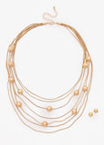 Gold Tone Beaded Necklace Set
