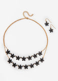 Flower Beaded Necklace Set