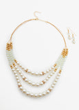 Iridescent Bead Necklace Set
