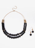 Beaded Gold Tone Necklace Set