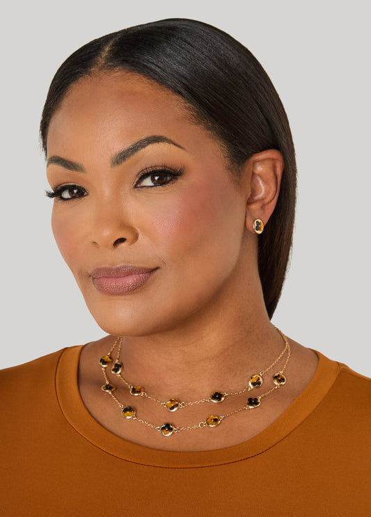 Tortoiseshell Clover Necklace Set