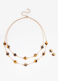 Tortoiseshell Clover Necklace Set