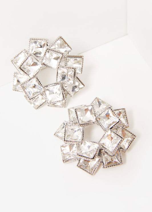Snowflake Cluster Crystal Earrings