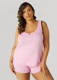 Plus Size Betsey Johnson Ribbed PJ Shorts Set