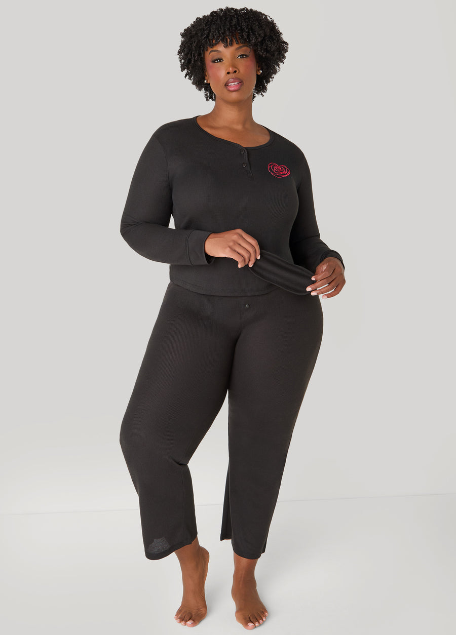 Plus Size UnBearably Cute Rose Pajama Set