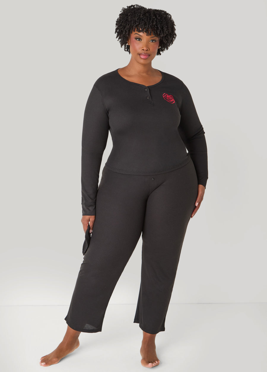 Plus Size UnBearably Cute Rose Pajama Set