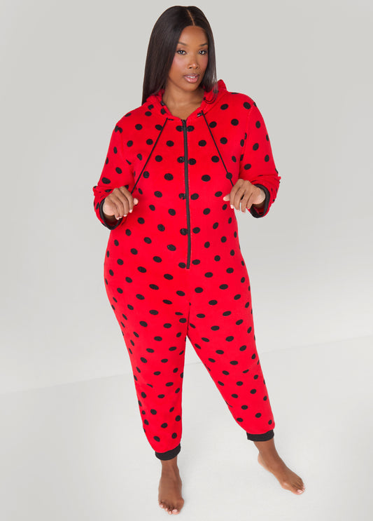 Plus Size UnBearably Cute Polka Dot Onesie