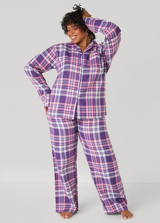 Plus Size UnBearably Cute Plaid Pajama Set