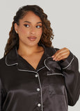 3 Piece Satin Pajama Shorts Set