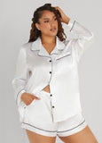 Satin Pajama Shorts 3 Piece Set
