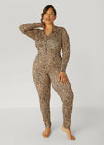 Plus Size Leopard Pajama Jumpsuit
