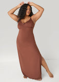 Lace And Mesh Trimmed Nightgown