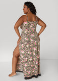 Printed Lace Trimmed Nightgown