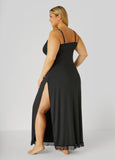 Mesh And Lace Trimmed Nightgown