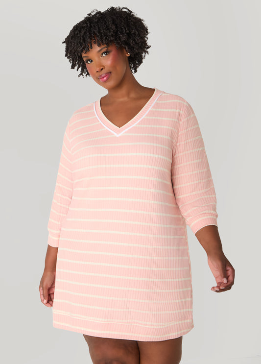 Plus Size Anne Klein Striped Sleepshirt
