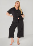 Lace Trimmed Jersey Pajama Set