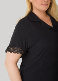 Lace Trimmed Jersey Pajama Set