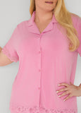 Lace Trimmed Jersey Pajama Set