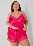 Lace Trimmed Cami And Shorts Set