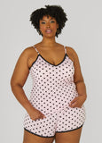 Plus Size Paris Dreams Polka Dot Robe Set