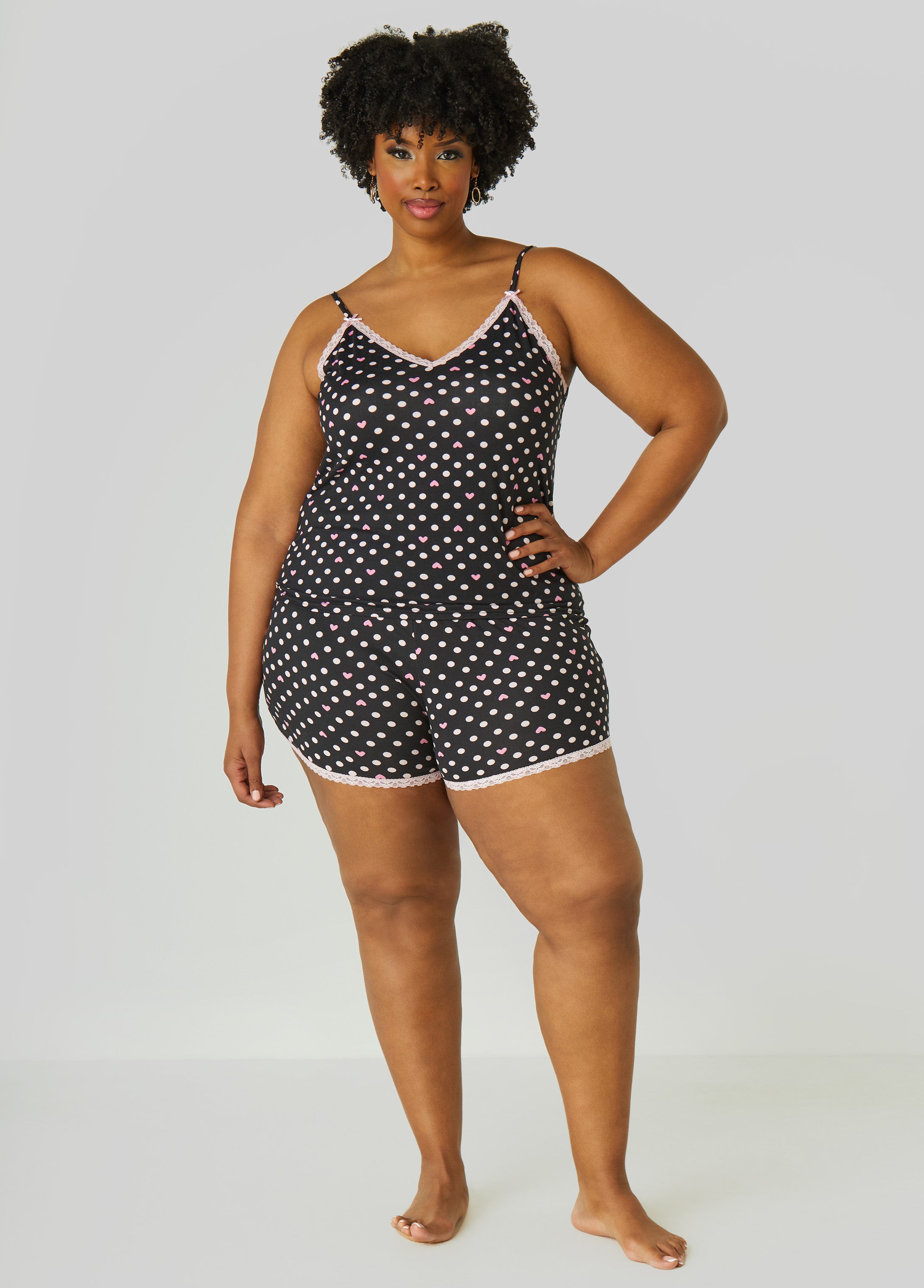 Plus Size Paris Dreams Heart Robe Set