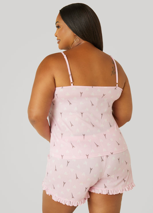 Paris Dreams Printed Shorts Set