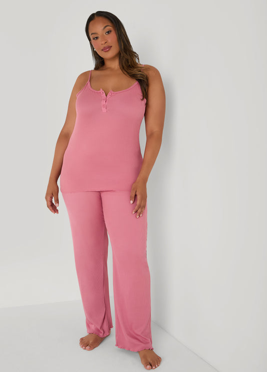 Plus Size Love To Sleep Ribbed Pajama Set