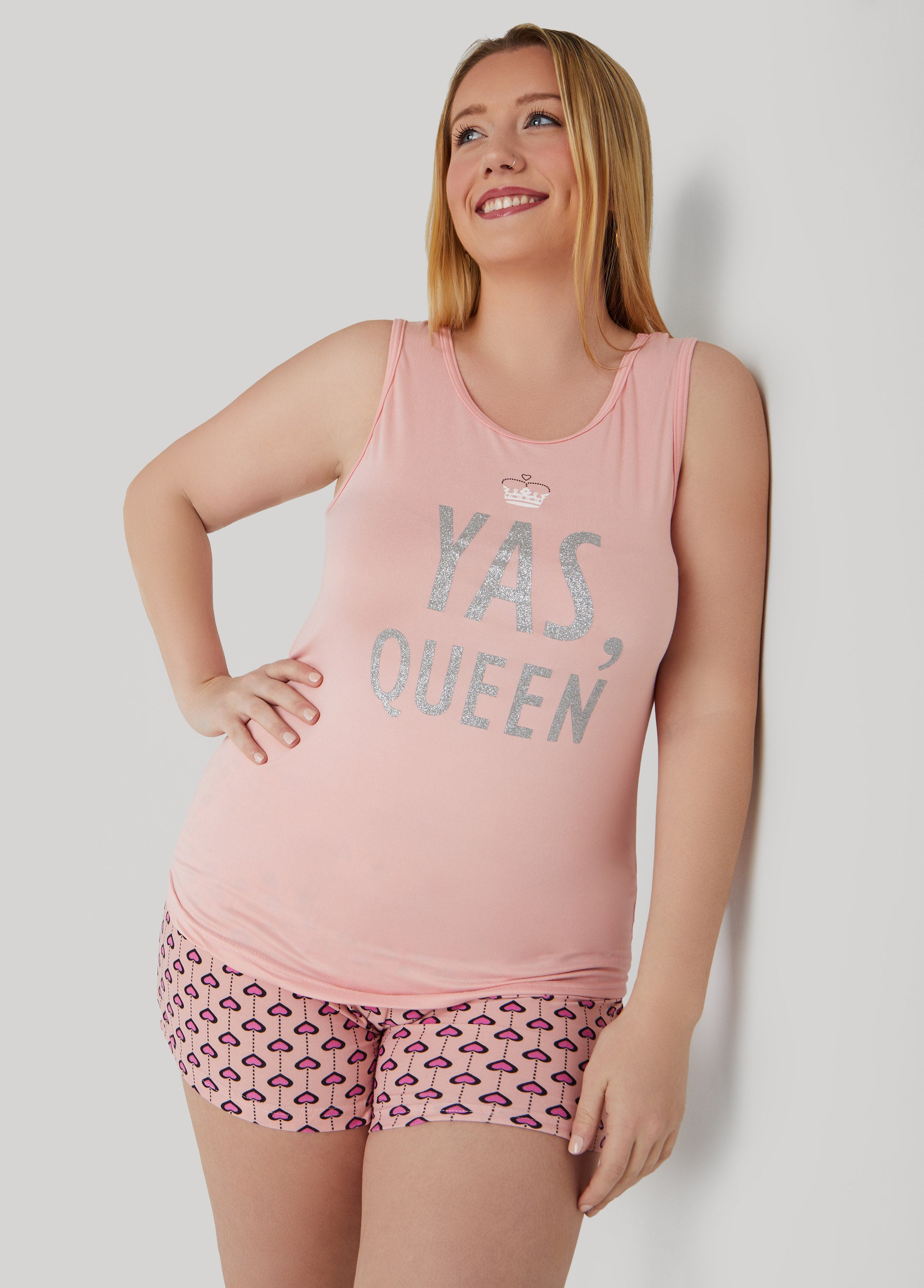 Plus Size Love To Sleep Yas Queen PJs Set