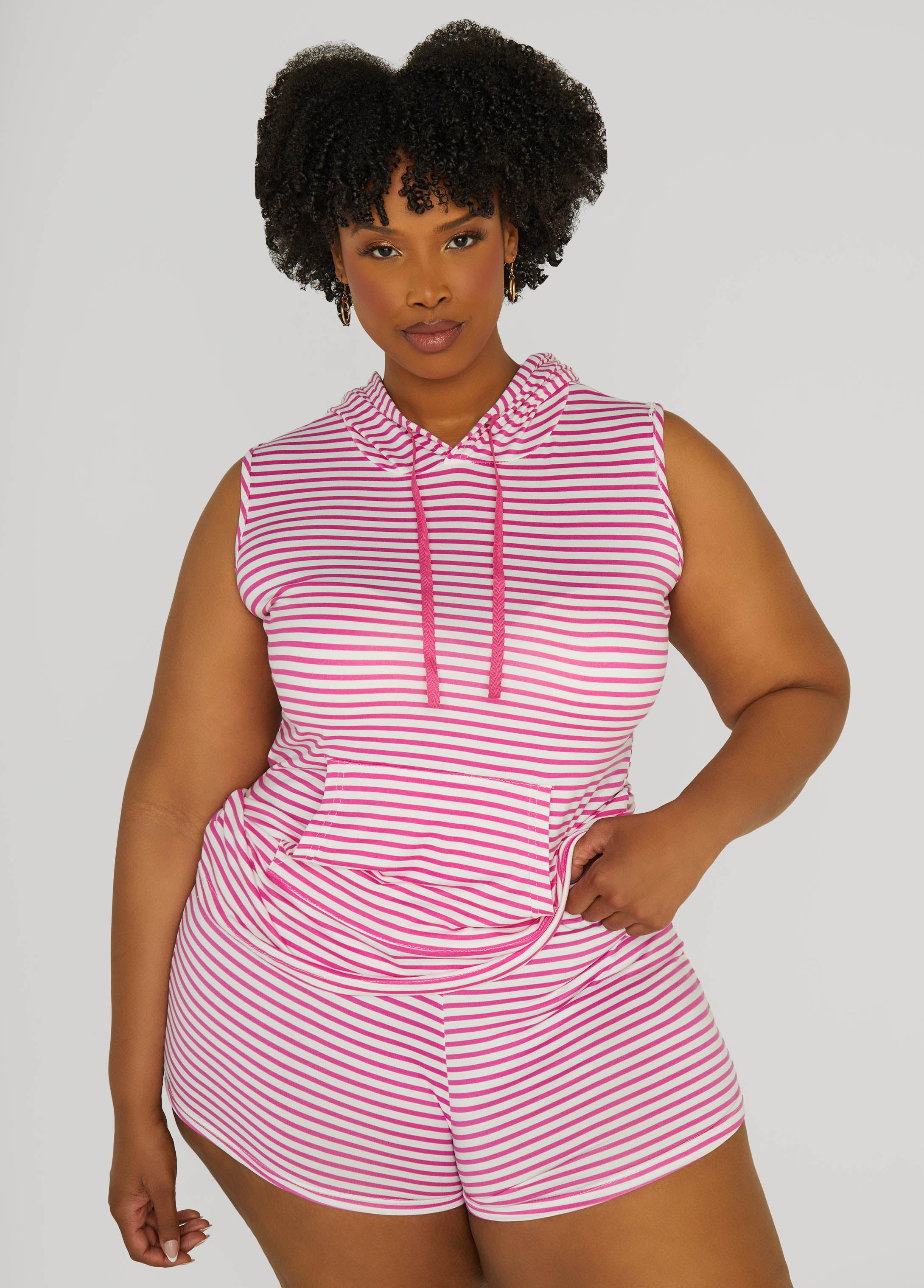 Plus Size Emme Jordan Striped Shorts Set