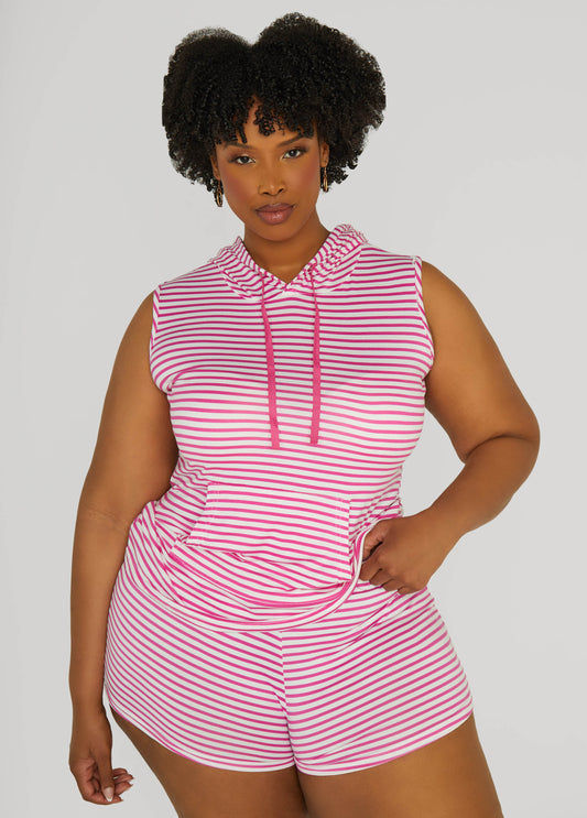 Plus Size Emme Jordan Striped Shorts Set